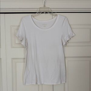 Lilly Pulitzer White Short Sleeve Ruffle Top